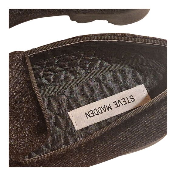 Steve Madden Black Velvet Loafers 8 Old Money Luxury Casual Formal Dark Academia - Picture 5 of 16